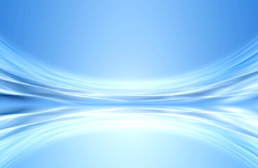 Poster - Blue curved lines abstract future texture background