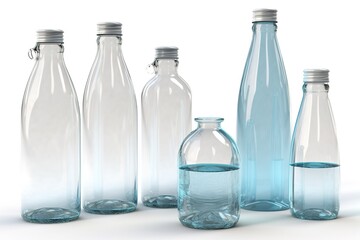 Poster - bottled water isolated on white background. Generated by AI.