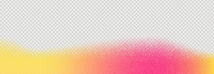 Wall Mural - Noisy point gradient. Yellow and pink and orange color gradients. Blur of bright colors. Modern gradient on transparent background as png. Bright banner background.