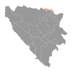  Posavina canton map, administrative district of Federation of Bosnia and Herzegovina. Vector illustration.