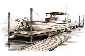 Poster - boat isolated on white background. Generated by AI.