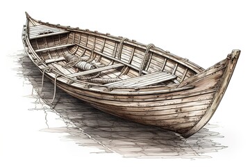 Poster - boat isolated on white background. Generated by AI.