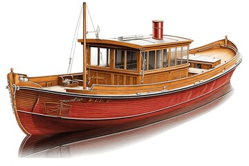 Poster - boat isolated on white background. Generated by AI.