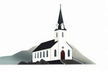 The Illustration Of The Church In Iceland, AI Contents By Midjourney