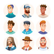 © YG Studio - Set of man avatar characters. Male avatars in cartoon style