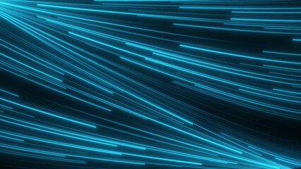 Fototapete - Abstract futuristic technology background with glowing neon blue lines. Seamless looping animation