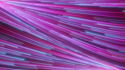 Fototapete - Abstract technology speedway. Blue and pink Lights and stripes move fast in opposite direction. Technology and science background. 4k 3d animation seamless loop