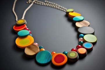 Poster - a bright and bold necklace, with a simple design, created with generative ai