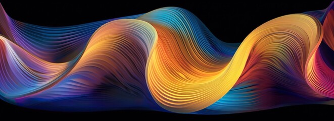 an abstract swirling colorful wave shaped image. generative ai