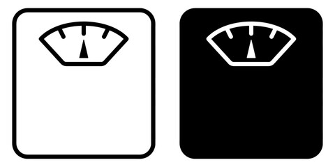 Poster - ofvs375 OutlineFilledVectorSign ofvs - weight scale vector icon . isolated transparent . black outline and filled version . AI 10 / EPS 10 / PNG . g11715