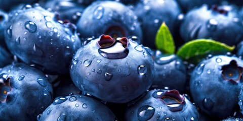 Wall Mural - AI Generated. AI Generative. Organic eco photo illistration of blueberry berries fresh.  Graphic Art