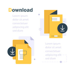 Poster - downloading file progress concept,element for landing page, empty state ui, infographic