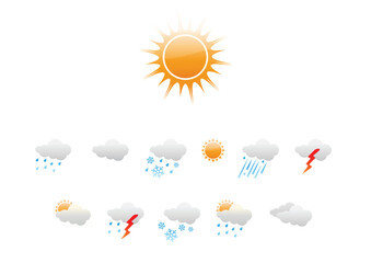 Wall Mural - vector illustration ? set of elegant weather icons for all types of weather