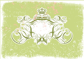 Wall Mural - Vector illustration of Grunge background with heraldic titling frame, blank so you can add your own images