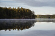 Lake with perfect reflection in Sweden