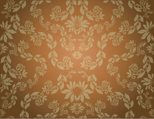 Sticker - Vector decorative royal seamless floral ornament