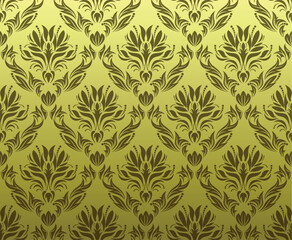 Damask seamless vector background.  For easy making seamless pattern just drag all group into swatches bar, and use it for filling any contours.