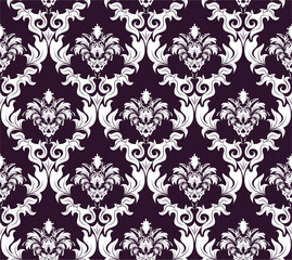 Damask seamless vector background.  For easy making seamless pattern just drag all group into swatches bar, and use it for filling any contours.