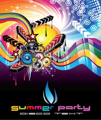 Sticker - Rainbow Colorful Discoteque Event Flyer