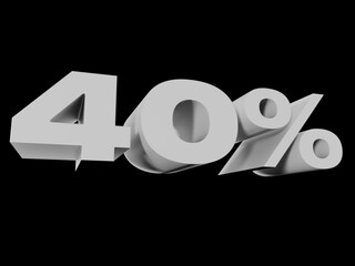 Wall Mural - 40% Percent Discount 3d Sign Sale Symbol for Promotion Poster