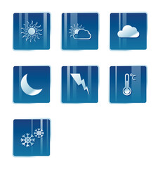 Wall Mural - weather vector icons, moon, sun, cloud