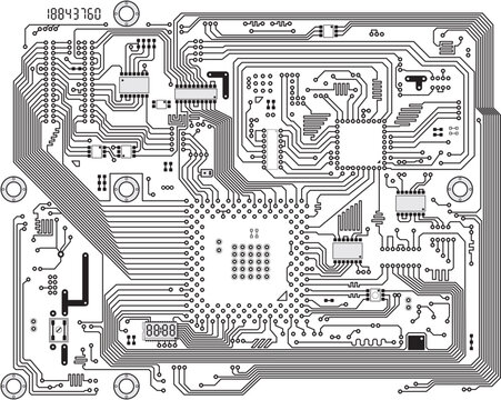 Electronic industrial modern circuit board vector background