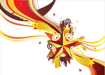 Sticker - Abstract background with star and music elements