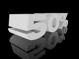 Wall Mural - 50% Percent Discount 3d Sign Sale Symbol for Promotion Poster