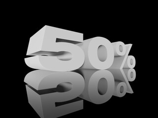 Wall Mural - 50% Percent Discount 3d Sign Sale Symbol for Promotion Poster