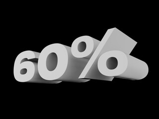 Wall Mural - 60% Percent Discount 3d Sign Sale Symbol for Promotion Poster