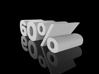 Wall Mural - 60% Percent Discount 3d Sign Sale Symbol for Promotion Poster