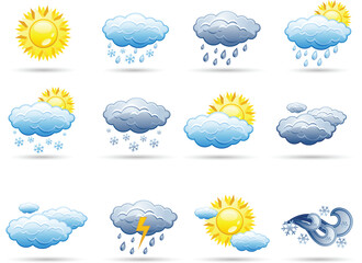 Wall Mural - Set of icons on a theme Weather