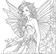 Beautiful Forest Fairy For Coloring Page For Adult