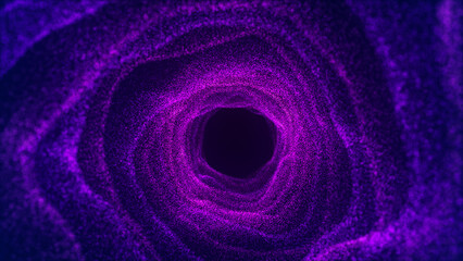 Poster - Colorful Tunnel Background. Abstract digital background. Big data visualization. Data flow information. Concept of digital communication. Wormhole. 3D rendering.