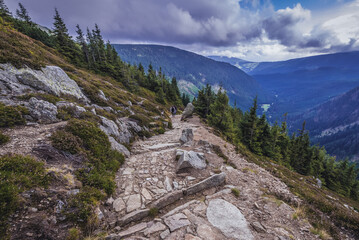 Sticker - Pathway from Pec pod Snezkou to Mount Sniezka in Karkonosze mountains, Czech Republic