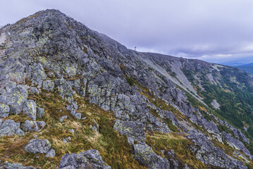 Sticker - Mount Sniezka in Karkonosze mountains, on the border of Czech Republic and Poland