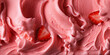 Close up of strawberry ice cream dessert. Generative ai