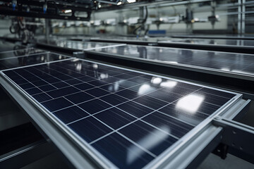 Wall Mural - production of solar panels. alternative energy sources.generated by ai.  Generative AI