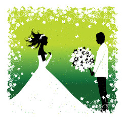 Wall Mural - Bride. Wedding illustration for your design