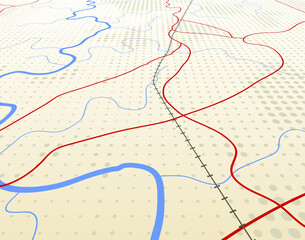 Poster - Editable vector illustration of an angled generic roadmap without names
