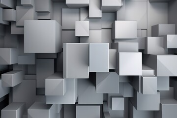 Wall Mural - Abstract grey background with square shapes, Generative ai