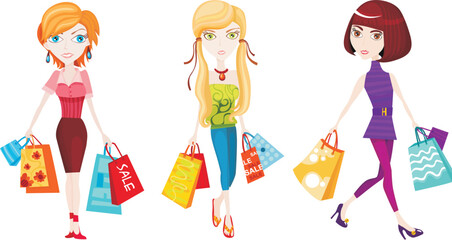 Sticker - vector illustration of a  shopping