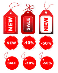 Poster - Vector set of sale tags