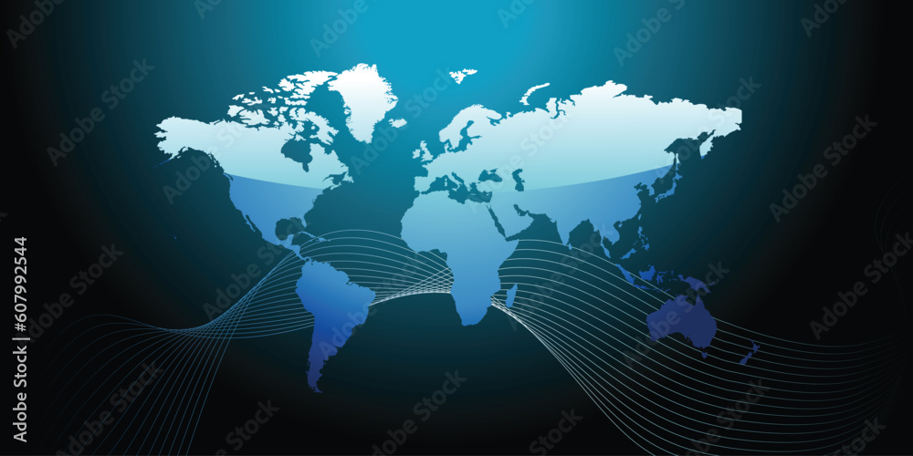 world map vector blue tones Stock Vector | Adobe Stock