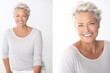 © Robert MEYNER - Portrait of beautiful mature woman on white background, front and back view