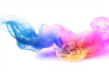 Poster - colorful smoke on white background