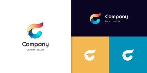 Aufkleber - Letter C abstract logo icon design template elements for your identity