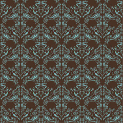 Canvas Print - Seamless floral pattern. Nice to use as background.