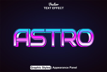 Poster - astro text effect blue color graphic style and editable.