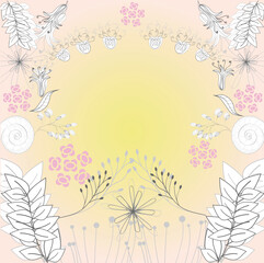 Wall Mural - Template for decorative card